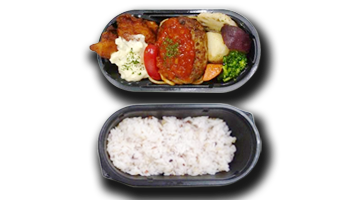 2段弁当　ハンバーグトマト＆タルタル唐揚